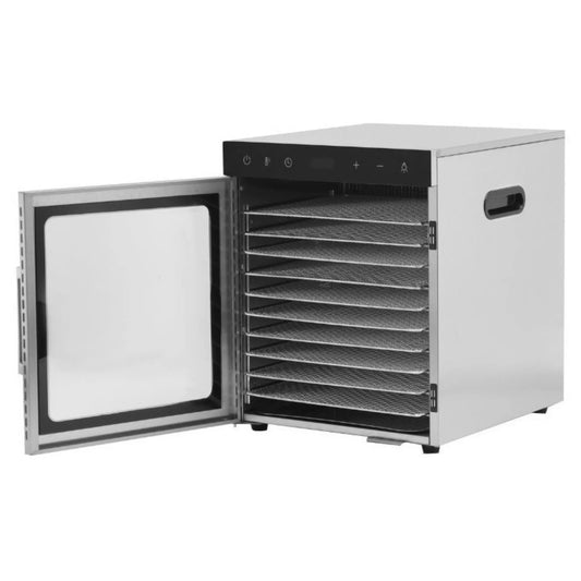 Déshydrateur alimentaire inox 10 plateaux ouvert